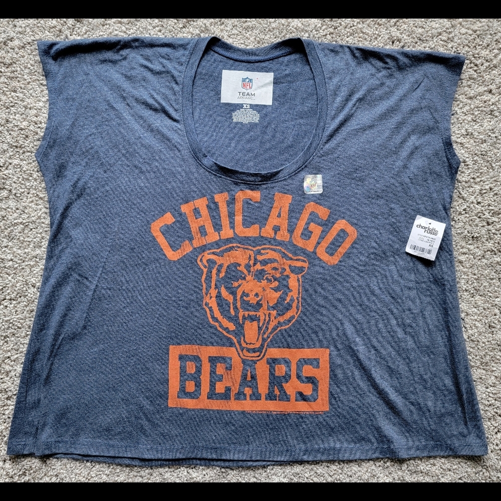BNWT NFL Team Apparel Women's XS Navy & Orange Chicago Bears T-Shirt